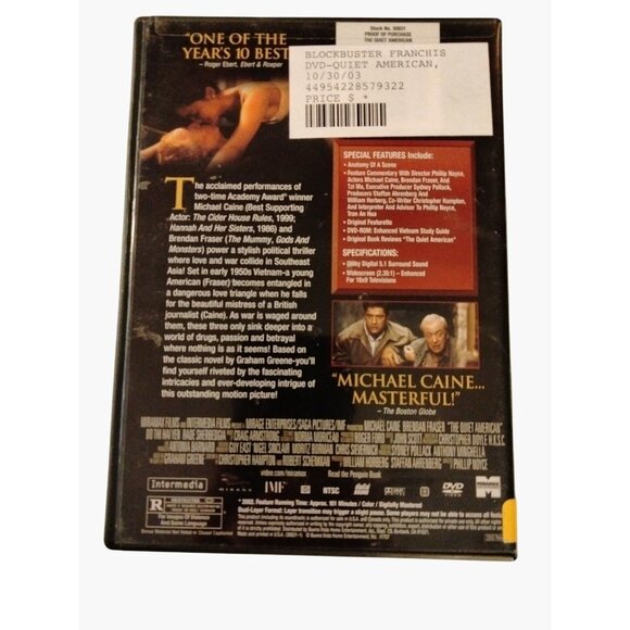 The Quiet American DVD 2003 Michael Caine - Picture 2 of 4